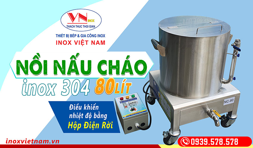 NOI NAU CHAO QC 80L - Nồi Nấu Cháo Công Nghiệp Bằng Điện 80L NC-80
