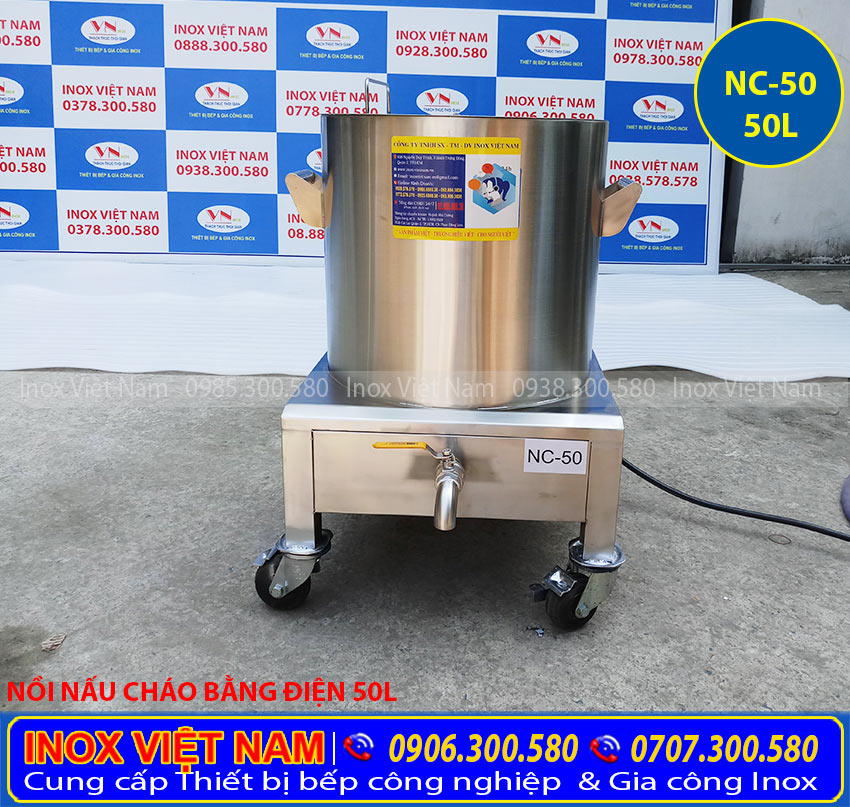 bao gia noi nau chao bang dien 50L tai tphcm - Nồi Nấu Cháo Công Nghiệp 50L NC-50