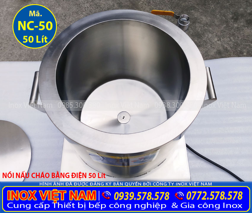 noi nau chao bang dien 50L 4 - Nồi Nấu Cháo Công Nghiệp 50L NC-50